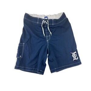 MLB Swim Shorts Mens Detroit Tigers Relaxed XL Navy Blue Board Trunks Y2K